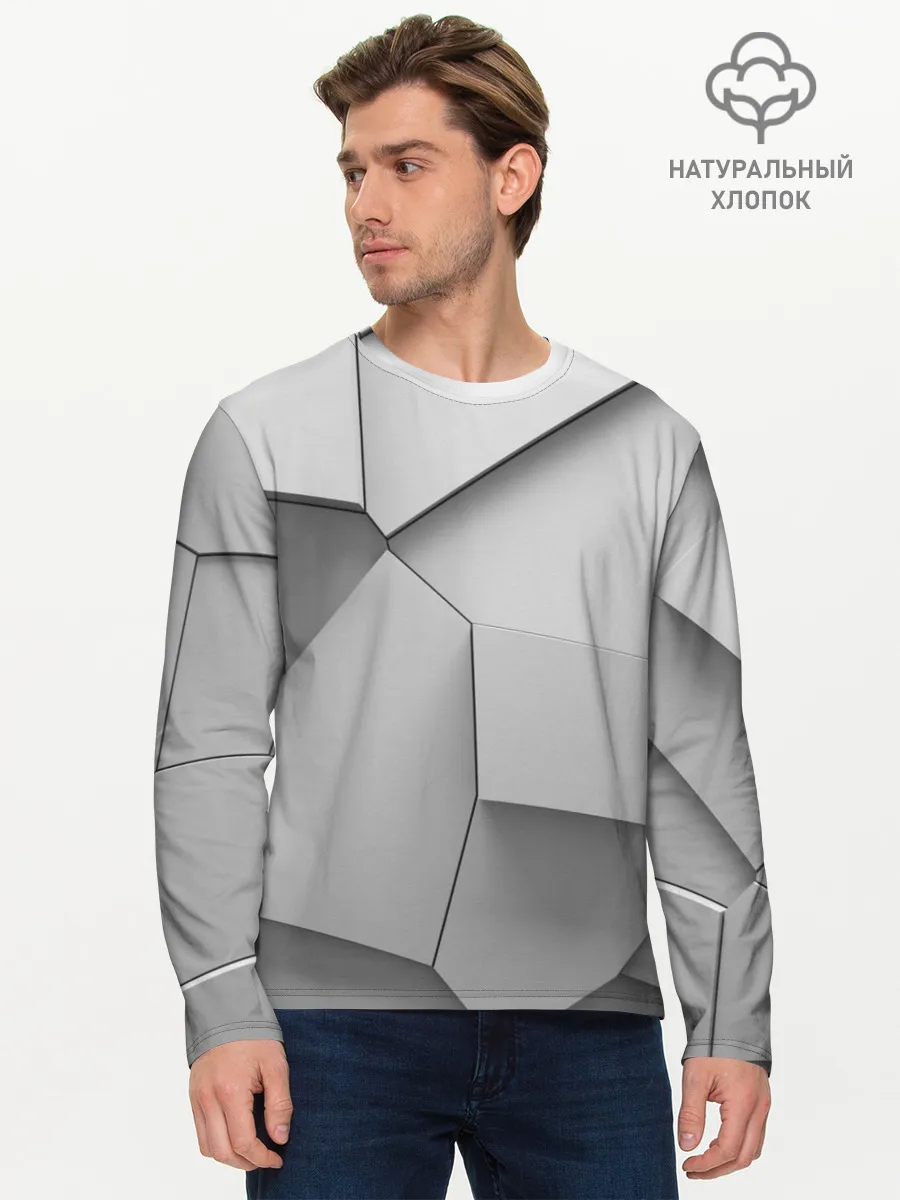 Мужской лонгслив базовый / Осколки плитки