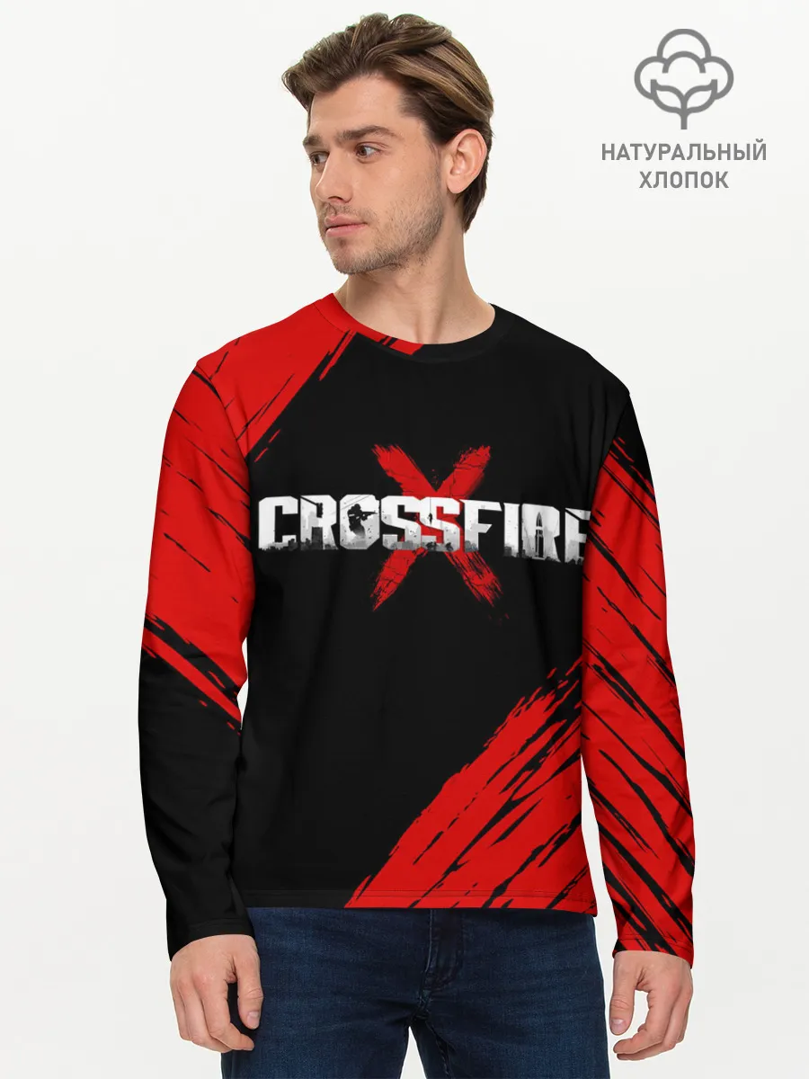 Мужской лонгслив базовый / Cross fire X