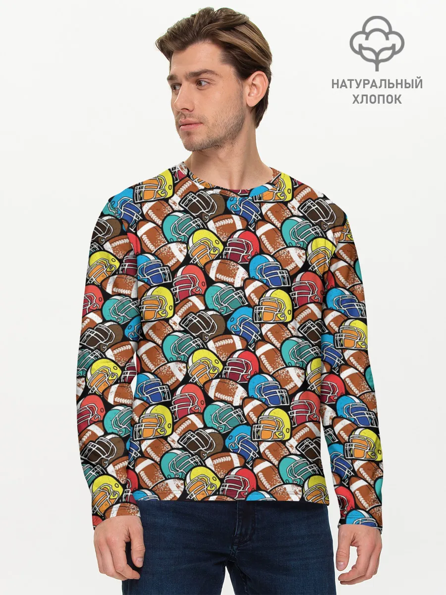 Мужской лонгслив базовый / Американский Футбол