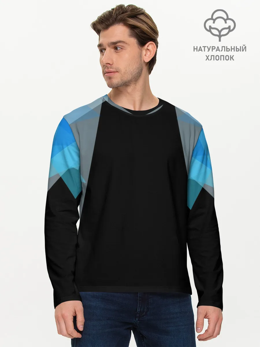 Мужской лонгслив базовый / Геометрия