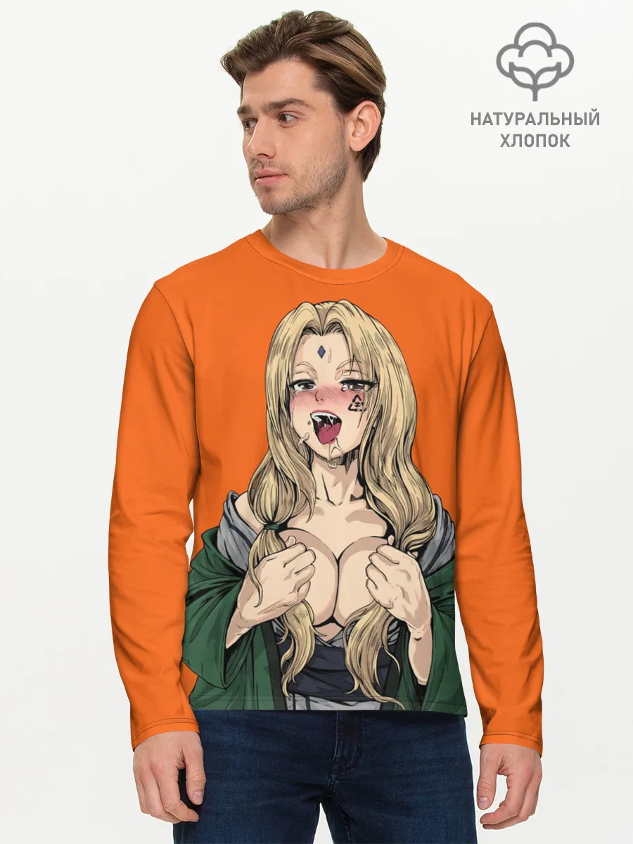 Мужской лонгслив базовый / Ahegao Цунаде