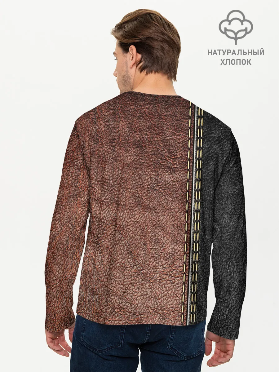 Мужской лонгслив базовый / Текстура Кожи