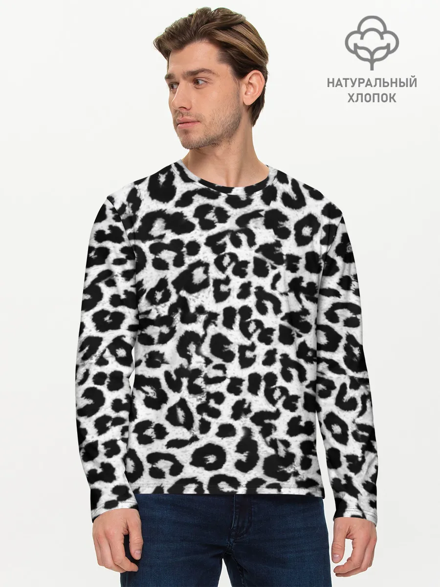 Мужской лонгслив базовый / Снежный Барс