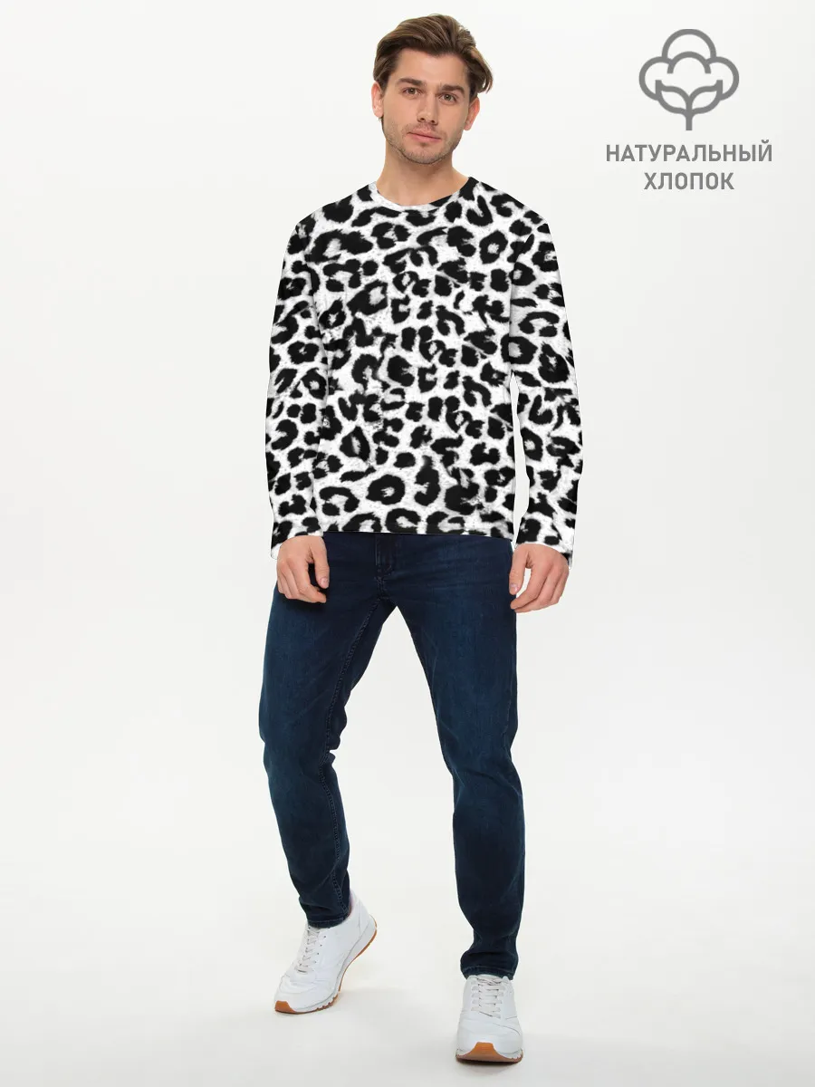 Мужской лонгслив базовый / Снежный Барс