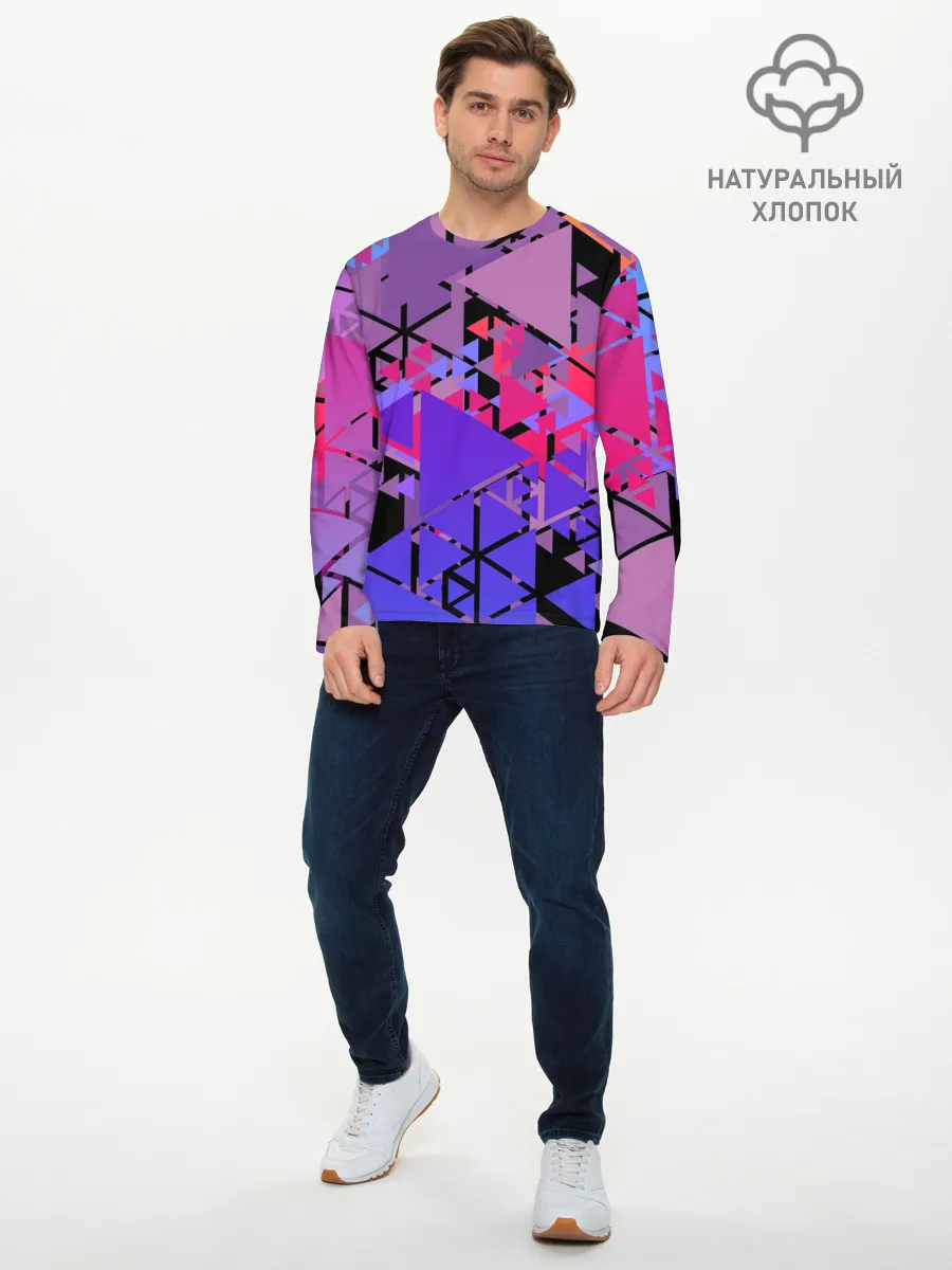 Мужской лонгслив базовый / Треугольники