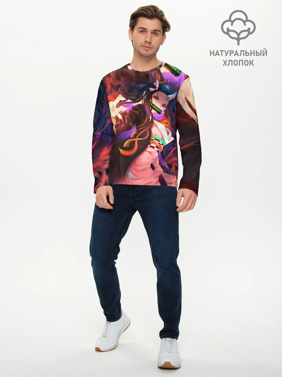 Мужской лонгслив базовый / Незуко рог