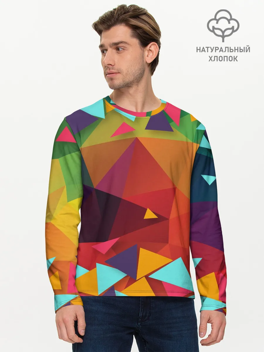 Мужской лонгслив базовый / Геометрическая Абстракция