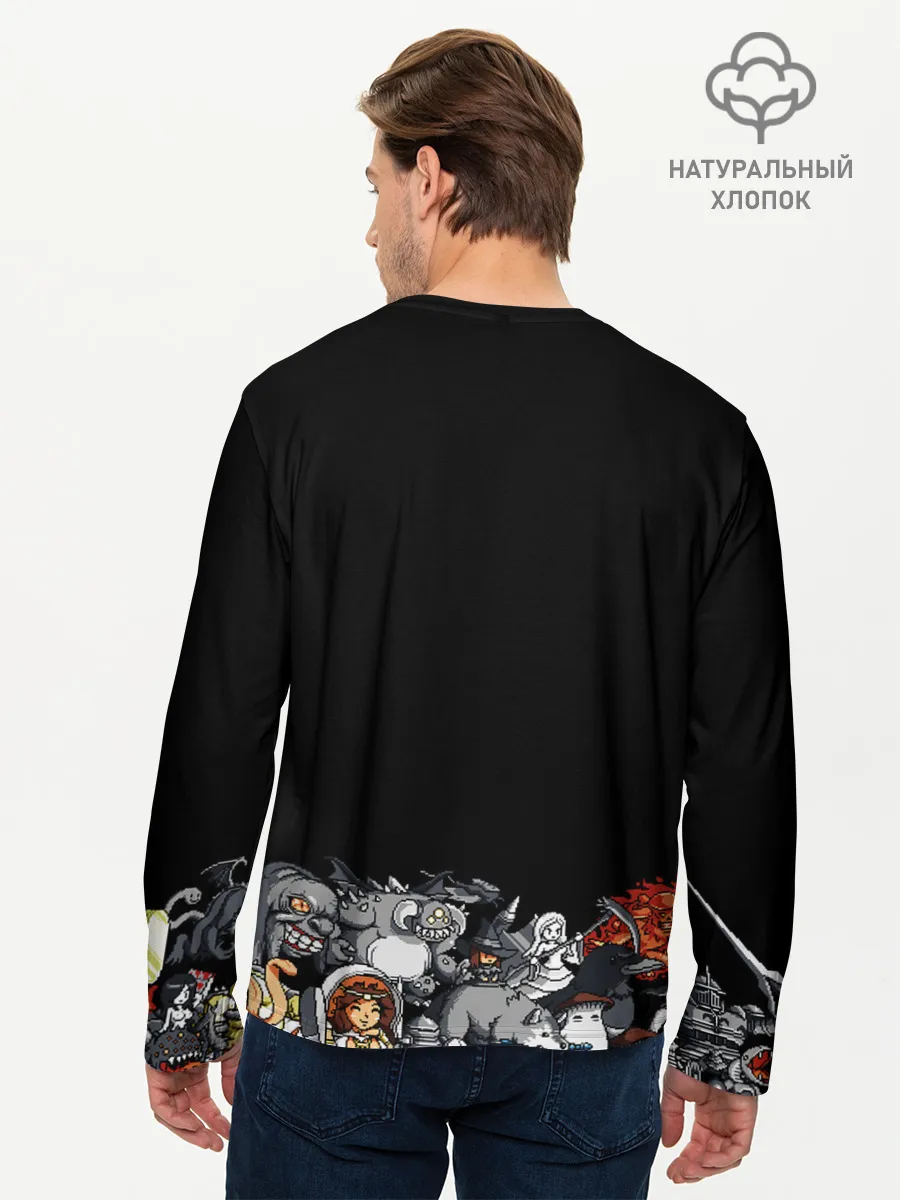 Мужской лонгслив базовый / 8bit Dark Souls