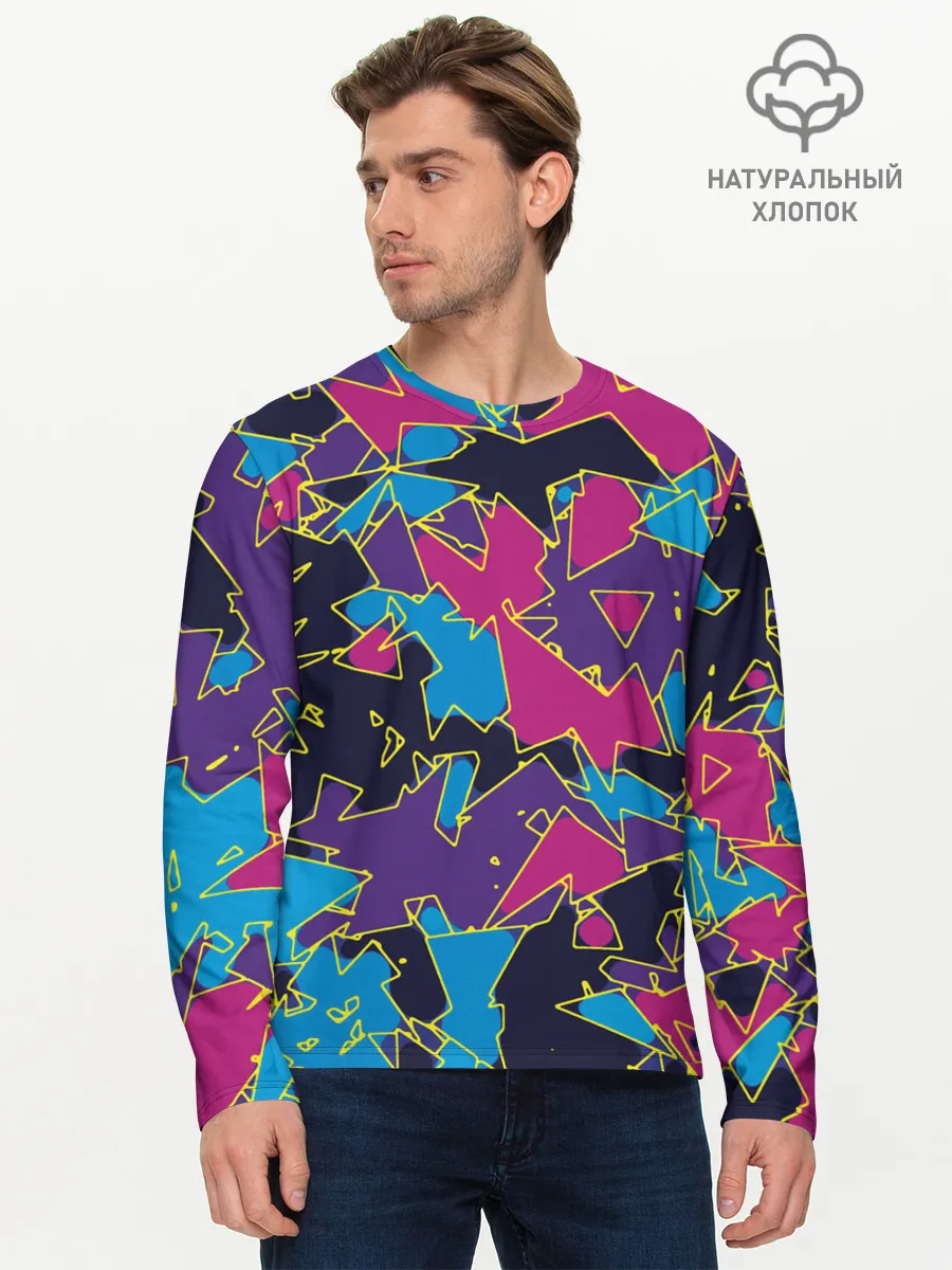 Мужской лонгслив базовый / Геометрическая абстракция