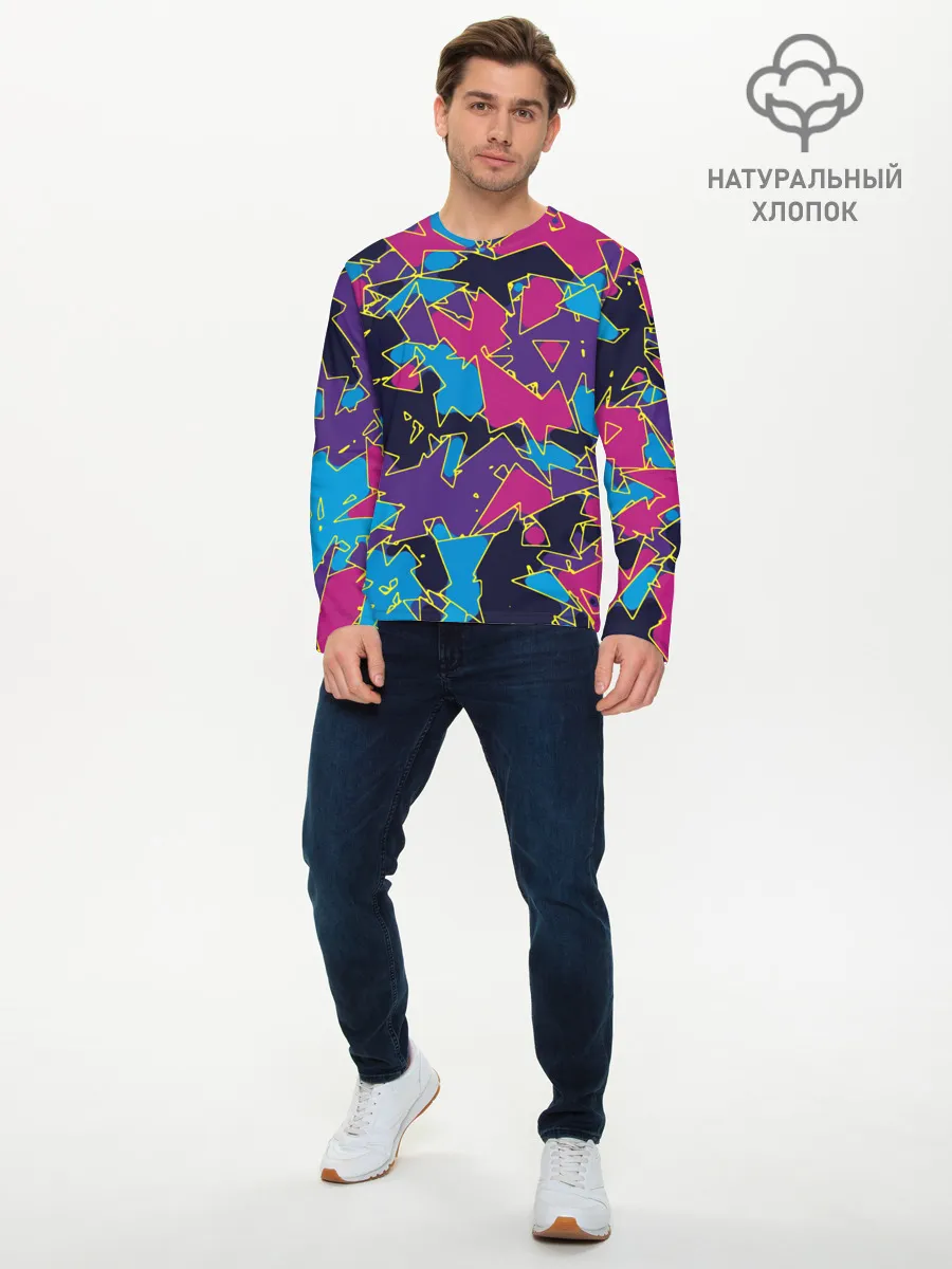 Мужской лонгслив базовый / Геометрическая абстракция