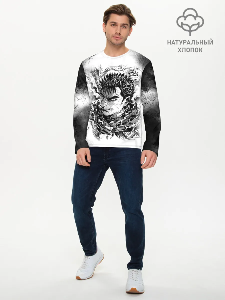 Мужской лонгслив базовый / Гатс акварель