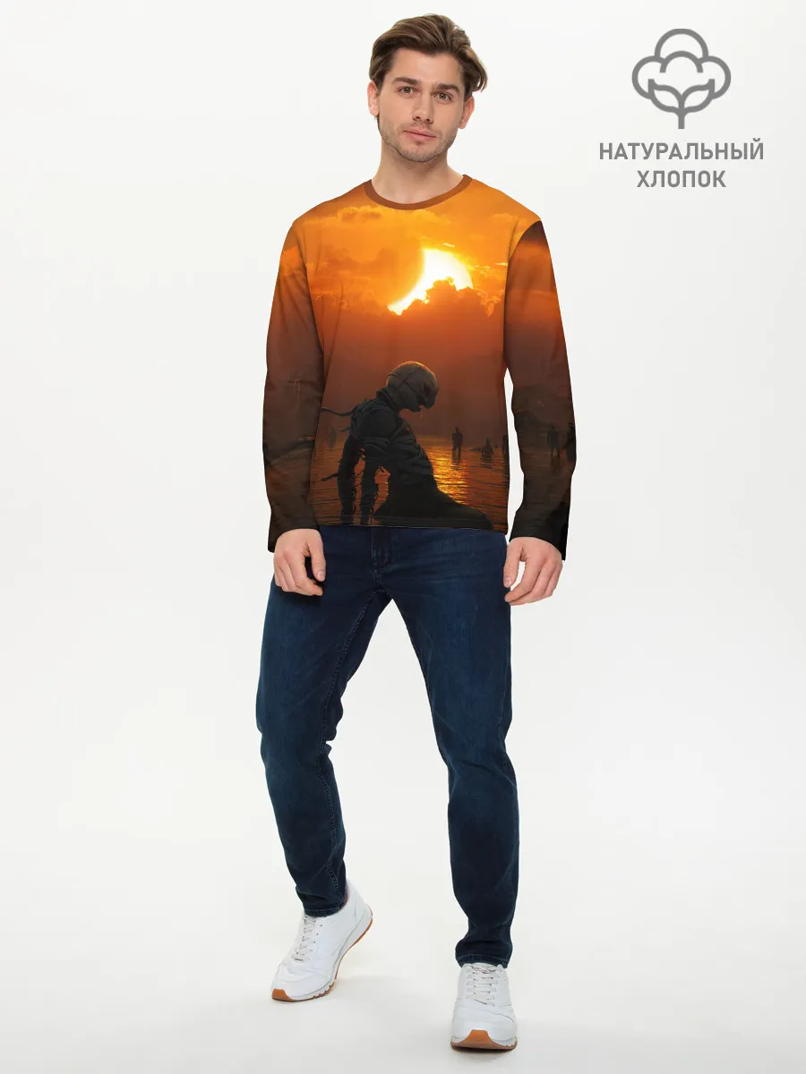 Мужской лонгслив базовый / Берсерк закат