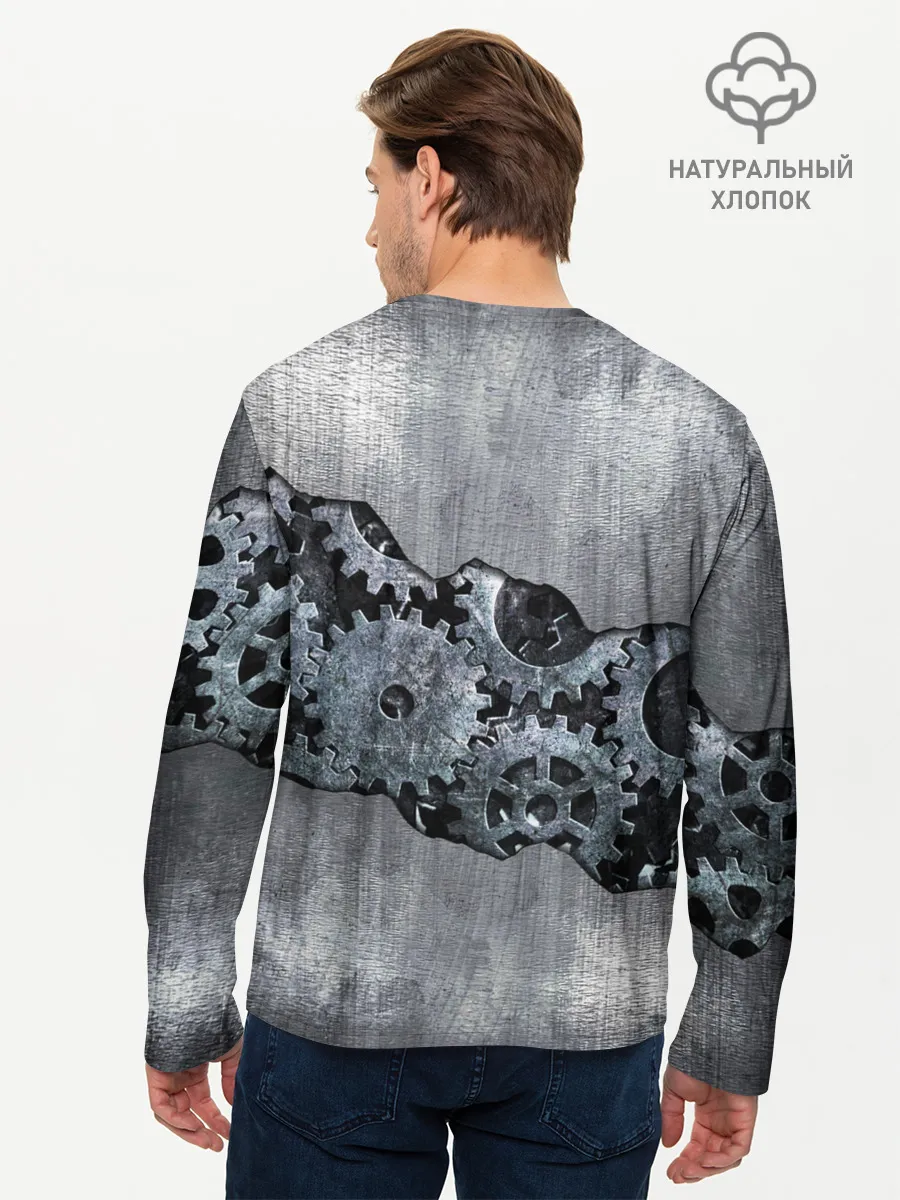 Мужской лонгслив базовый / Шестеренки