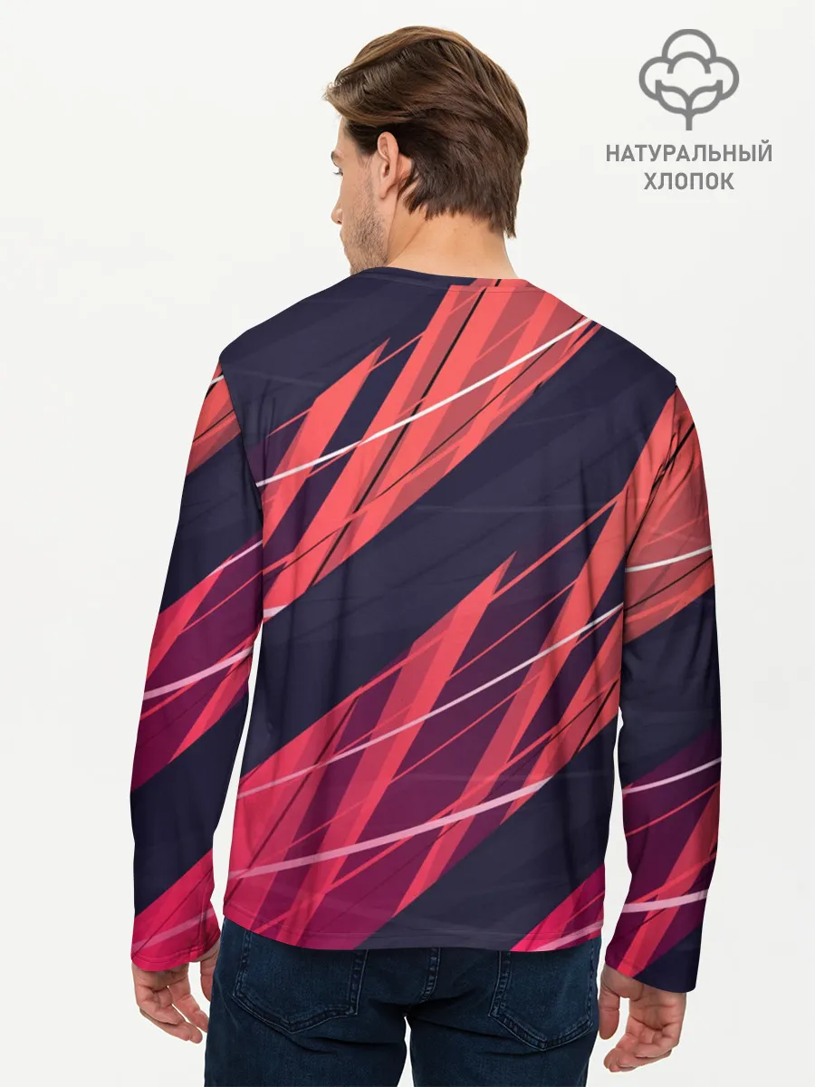 Мужской лонгслив базовый / Абстракция ,,Холодный Огонь