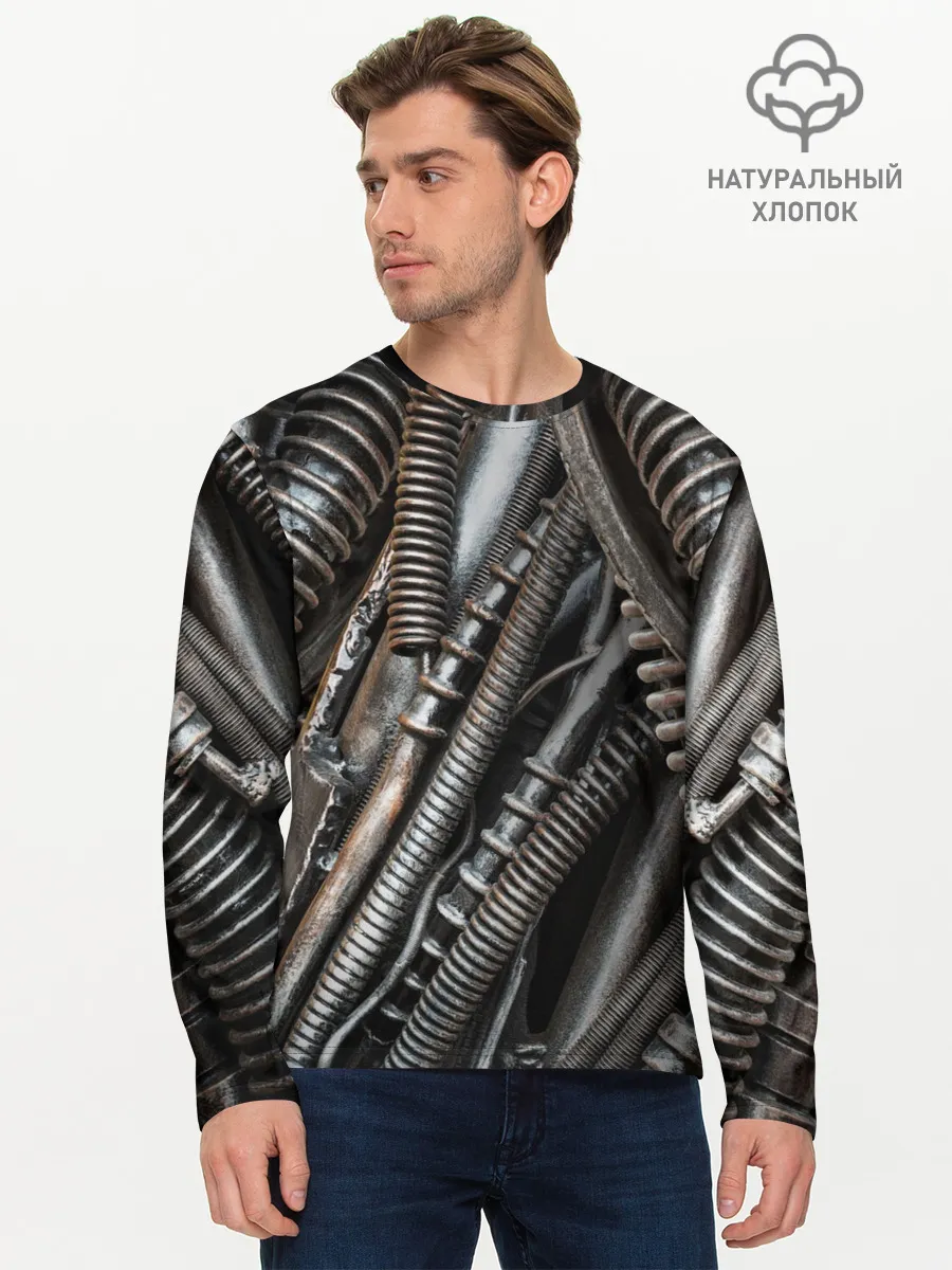 Мужской лонгслив базовый / СТИМПАНК | МЕХАНИЧЕСКИЕ ЧАСТИ