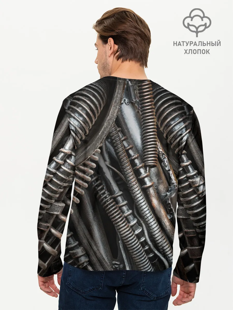 Мужской лонгслив базовый / СТИМПАНК | МЕХАНИЧЕСКИЕ ЧАСТИ