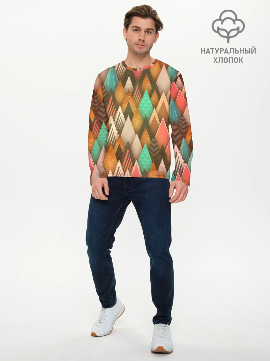 Мужской лонгслив базовый / Острые пики