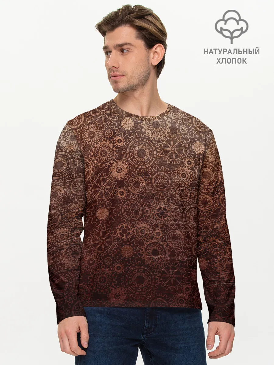 Мужской лонгслив базовый / Шестеренки