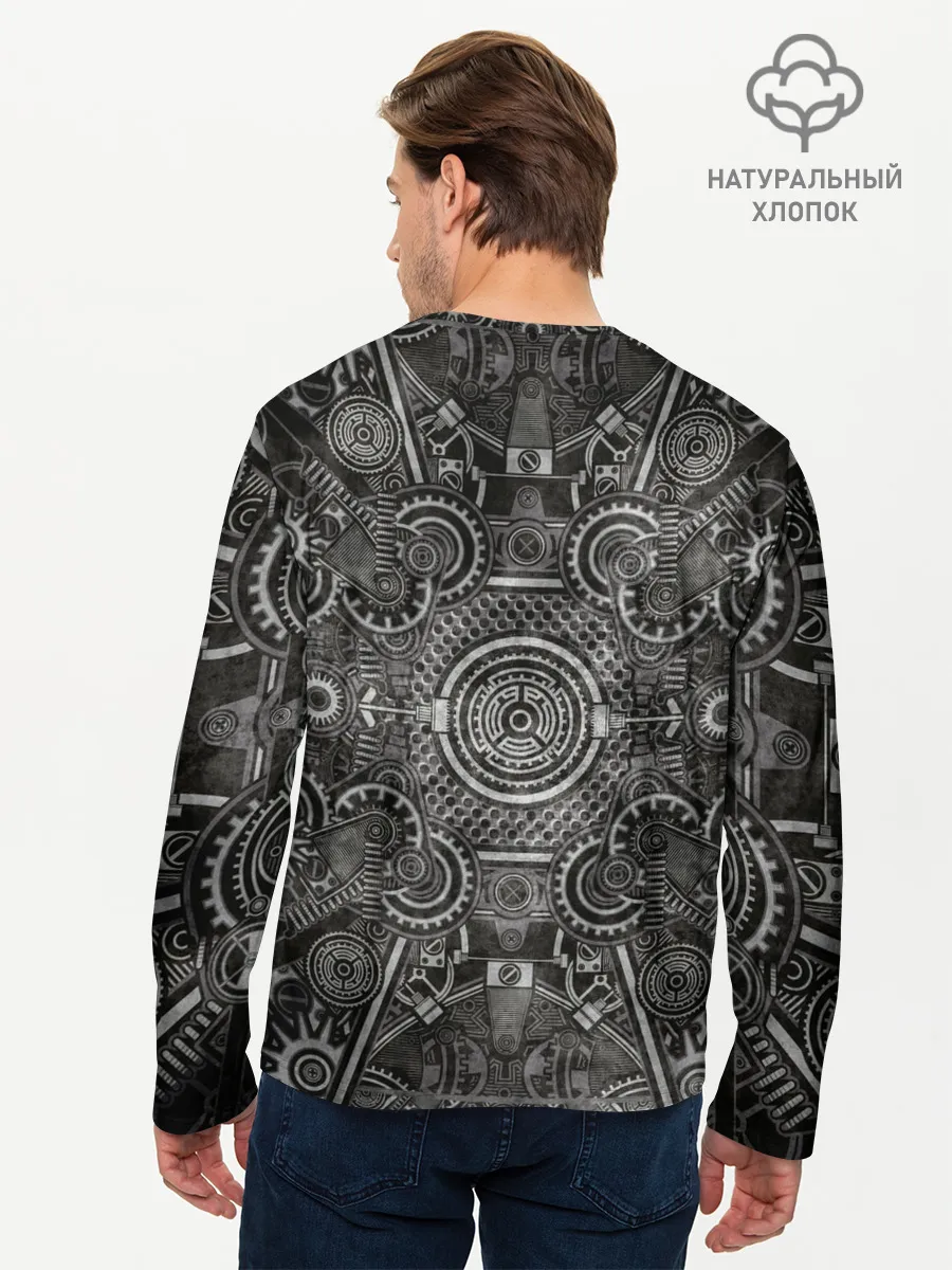 Мужской лонгслив базовый / Стимпанк Механизм