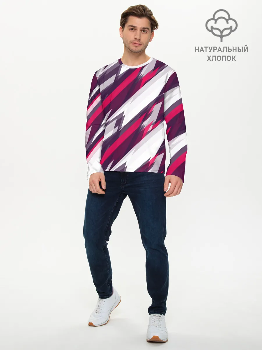 Мужской лонгслив базовый / Абстракция ,,Пламя