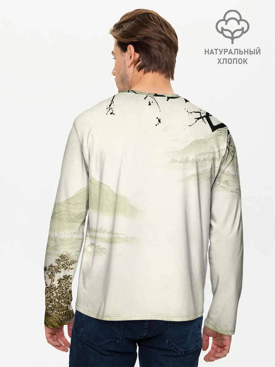 Мужской лонгслив базовый / Kamado Tanjiro зарисовка