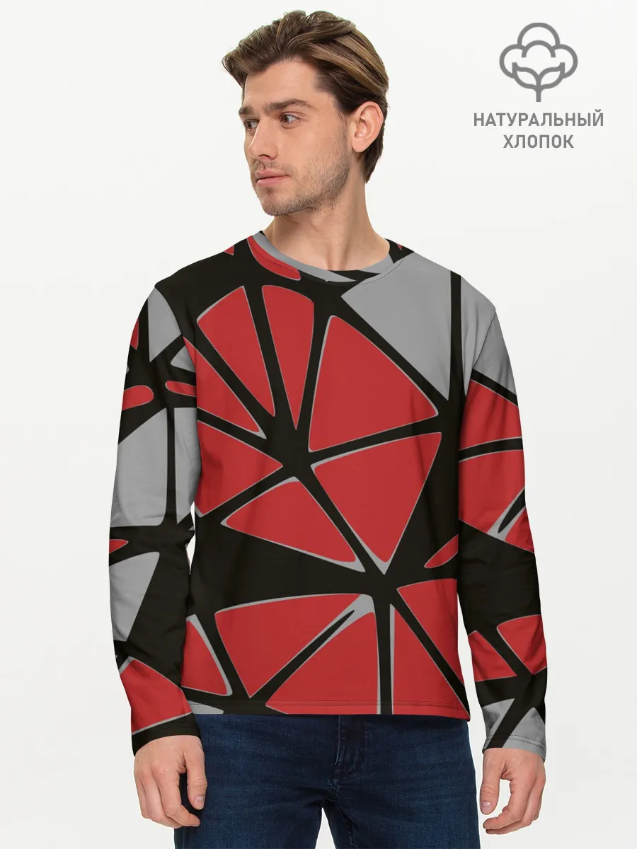 Мужской лонгслив базовый / Треугольники
