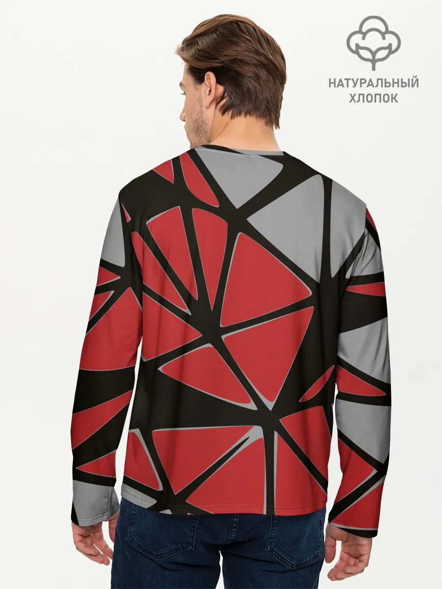 Мужской лонгслив базовый / Треугольники