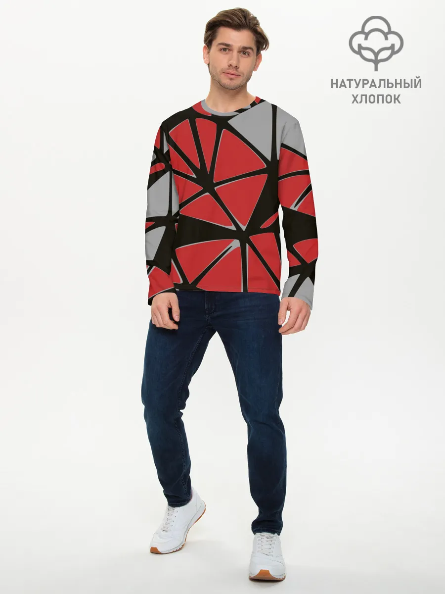 Мужской лонгслив базовый / Треугольники