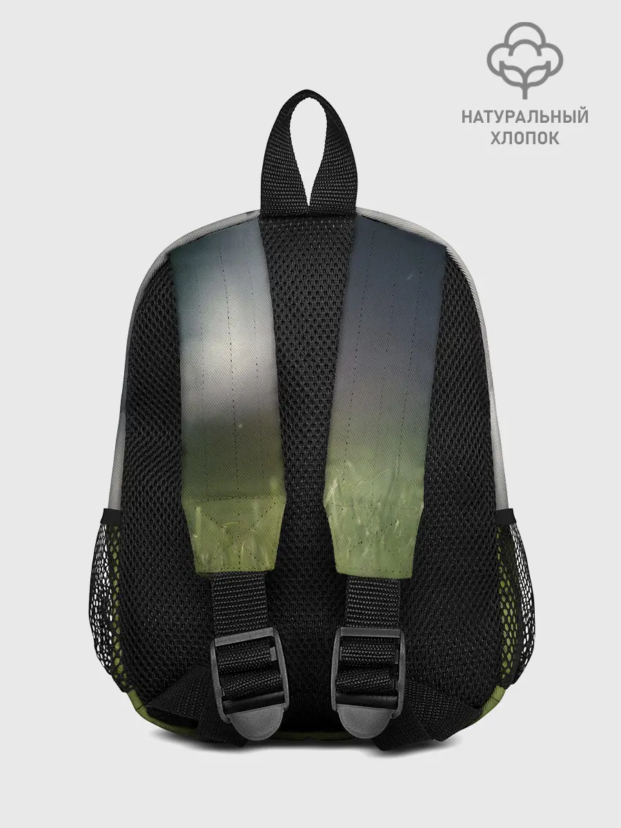 Рюкзак детский / черный кот на лугу