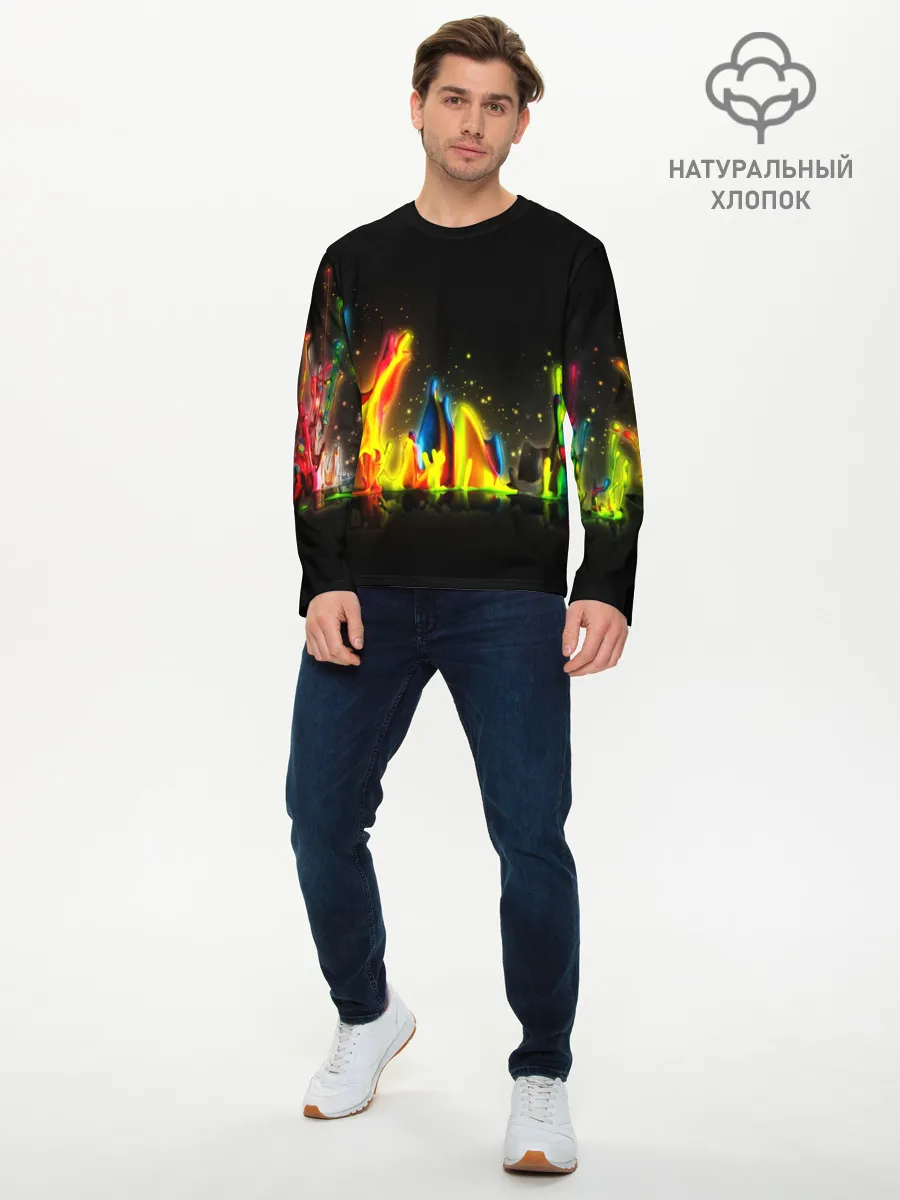 Мужской лонгслив базовый / КРАСКИ В НЕОНЕ