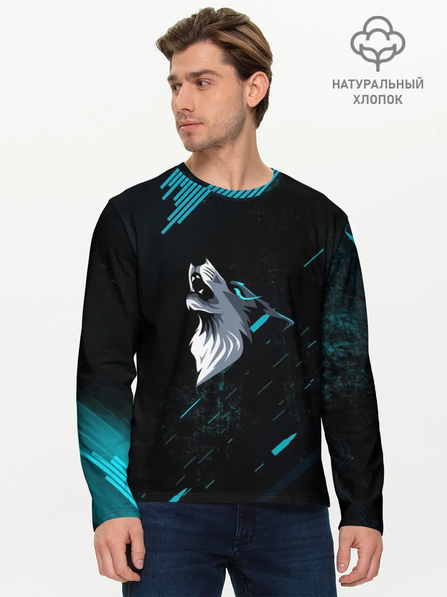 Мужской лонгслив базовый / Sky Wolf
