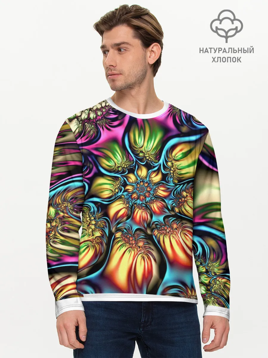 Мужской лонгслив базовый / Абстракция