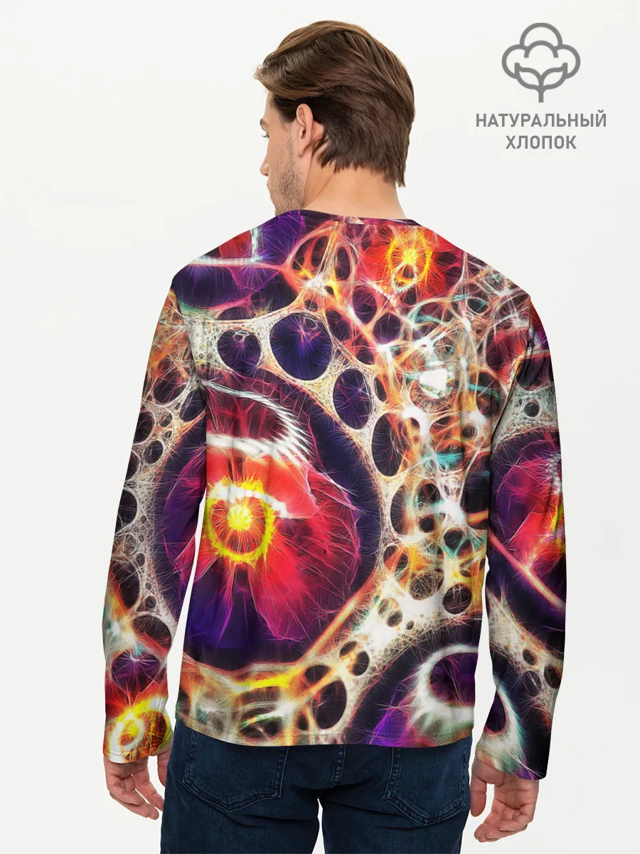 Мужской лонгслив базовый / Абстракция / Психоделика