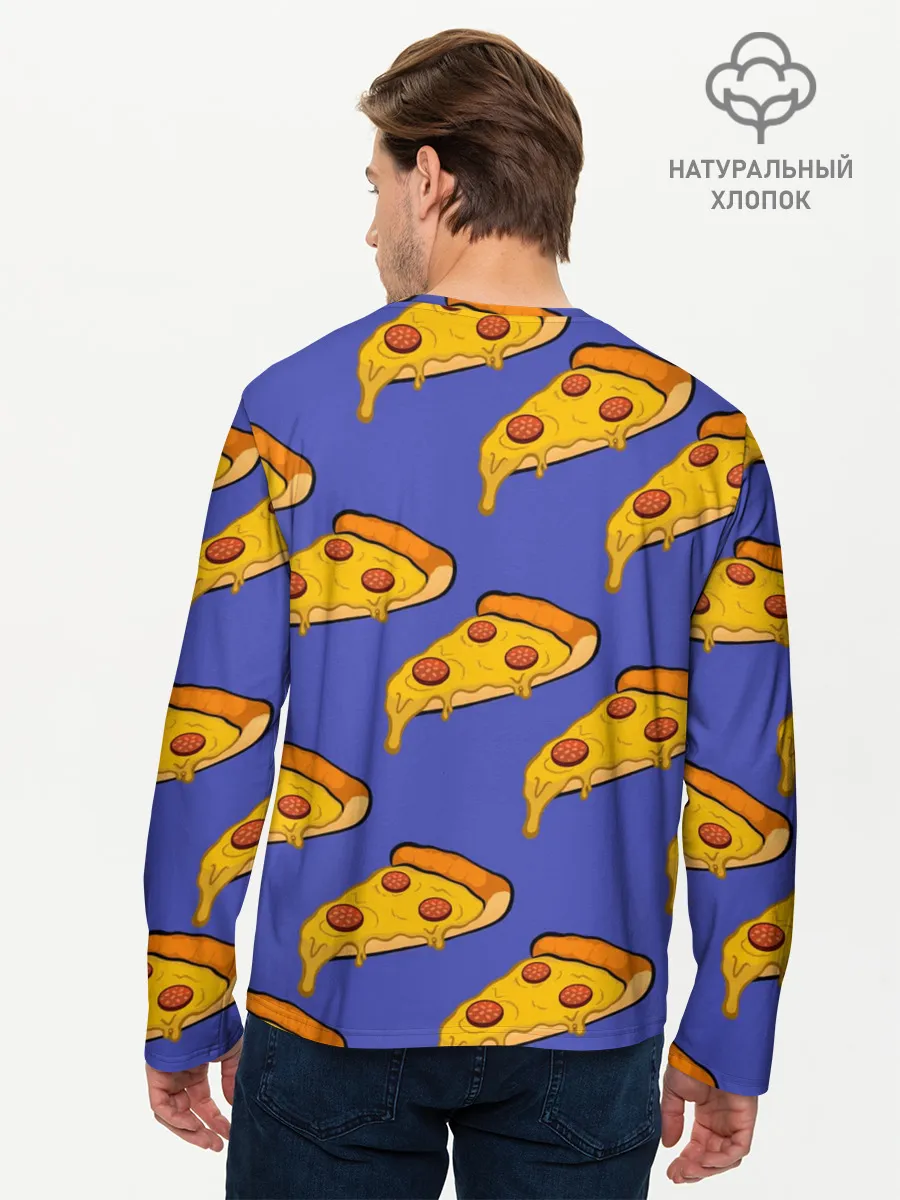 Мужской лонгслив базовый / Кусочки пиццы