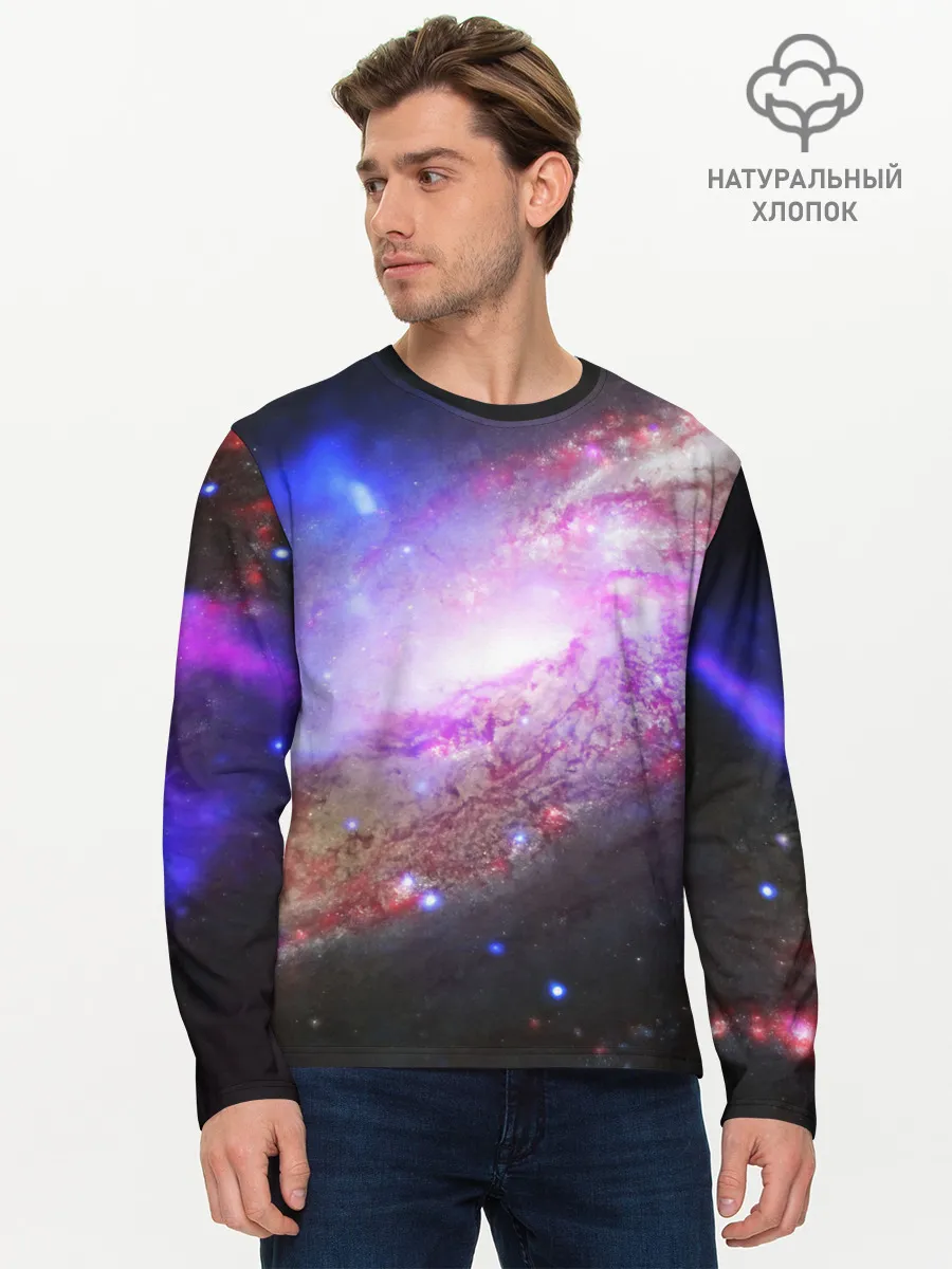 Мужской лонгслив базовый / Космическая спираль