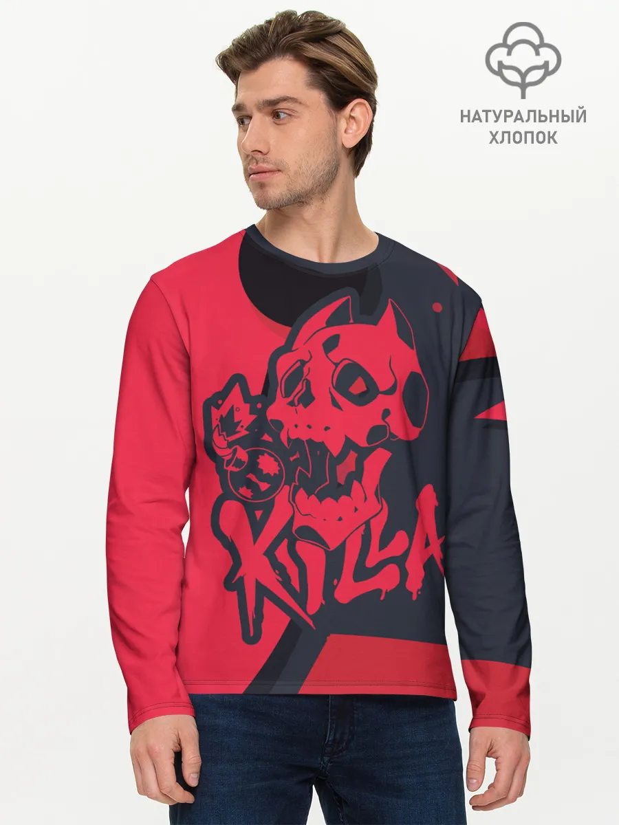 Мужской лонгслив базовый / KILLA красная