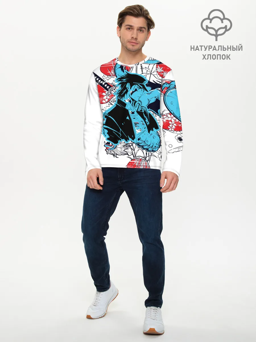 Мужской лонгслив базовый / Дзётаро самурайский меч