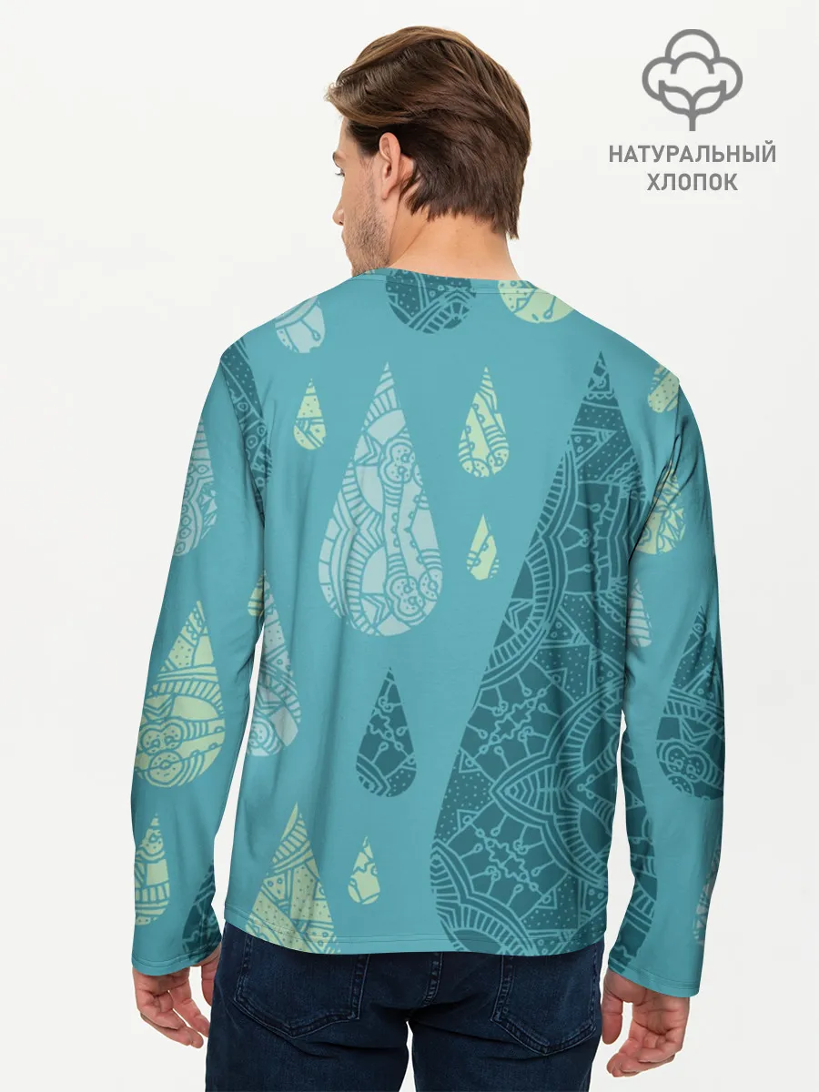 Мужской лонгслив базовый / Лесной узор