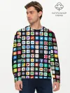 Мужской лонгслив базовый / Iphone and Apps Icons