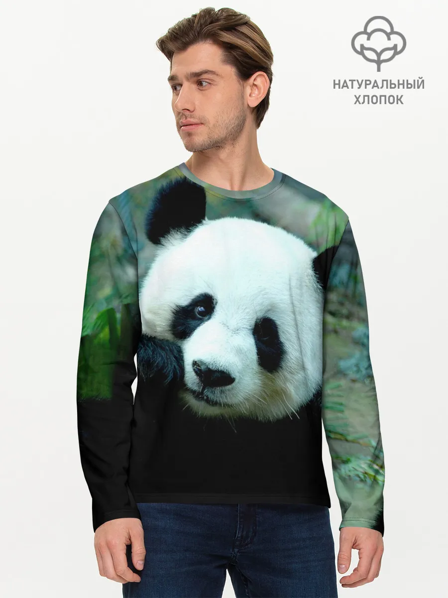 Мужской лонгслив базовый / Панда