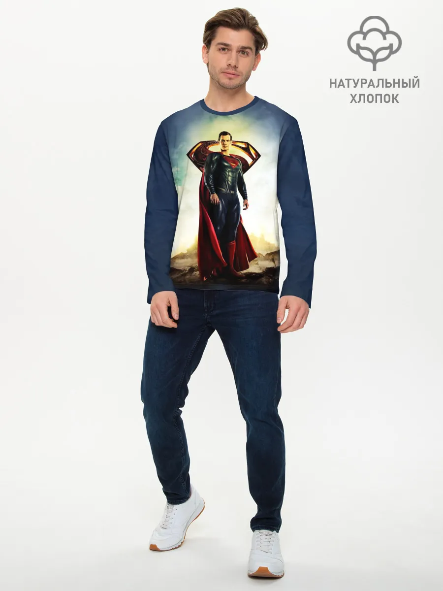 Мужской лонгслив базовый / Superman