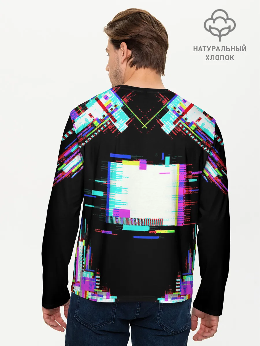 Мужской лонгслив базовый / Glitch VHS