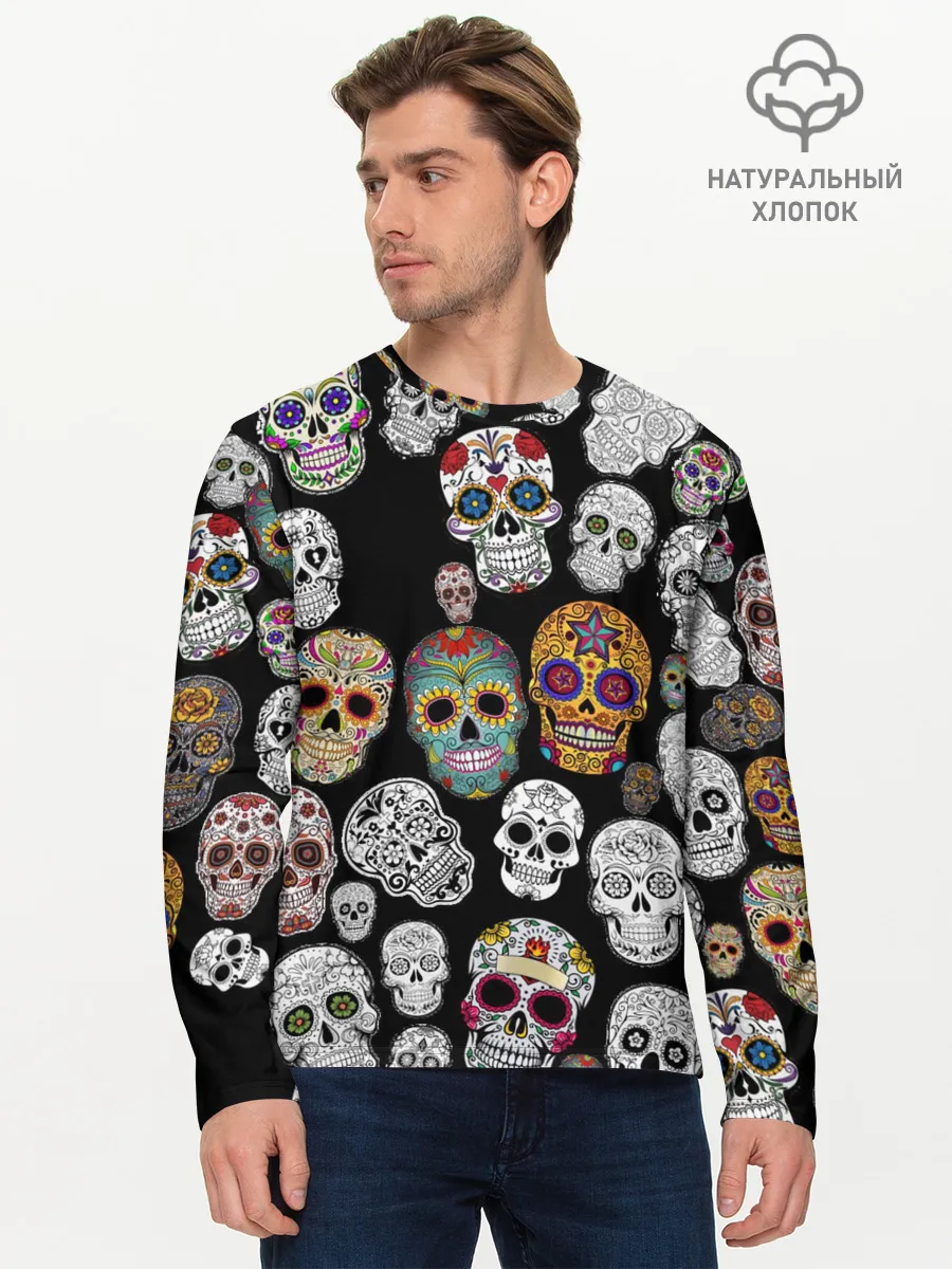 Мужской лонгслив базовый / Мексиканский праздник