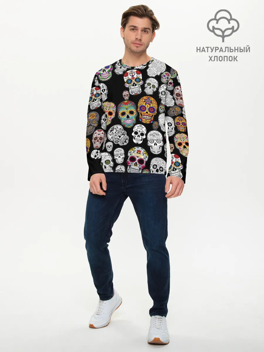 Мужской лонгслив базовый / Мексиканский праздник