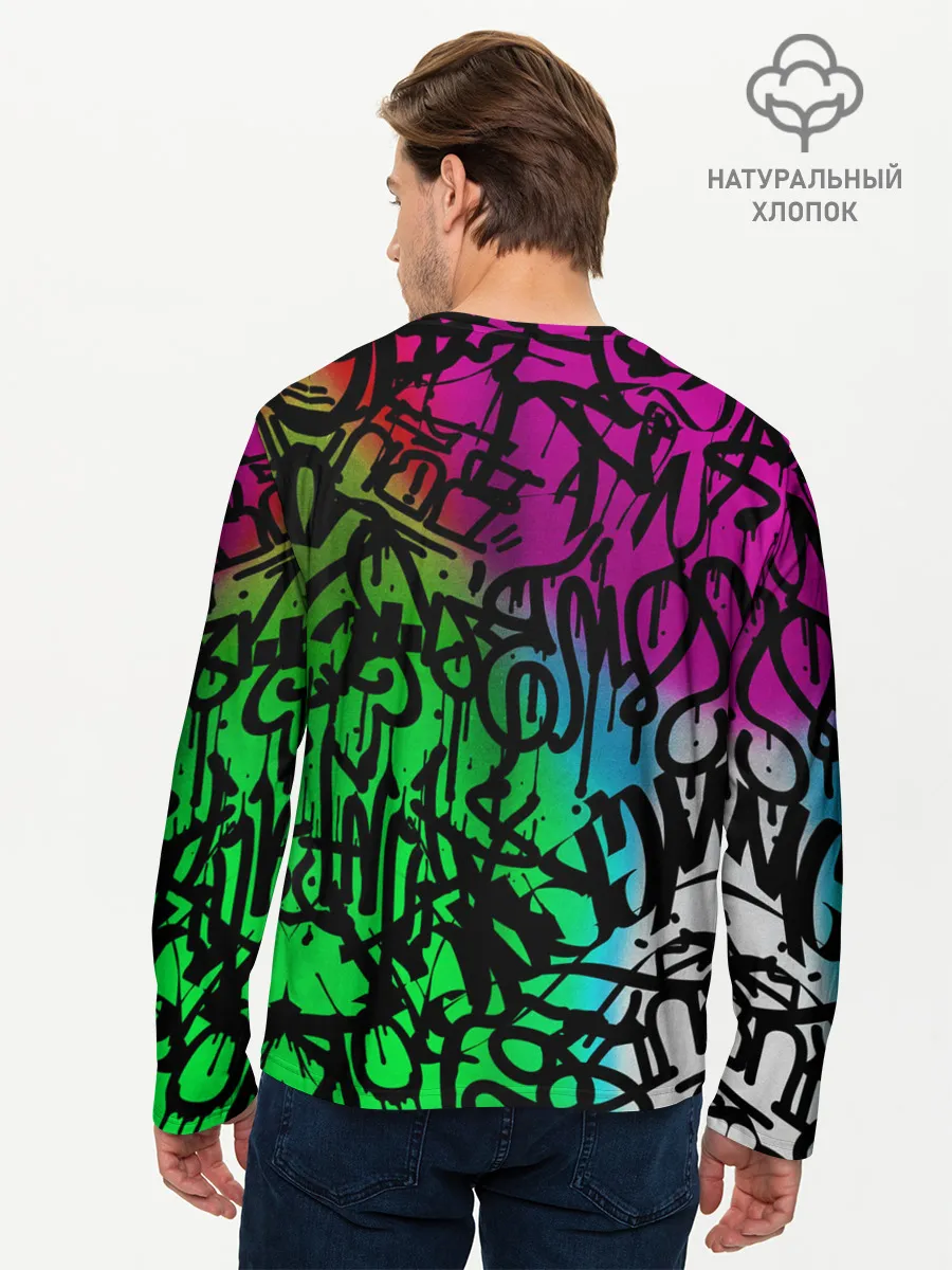 Мужской лонгслив базовый / Стена граффити