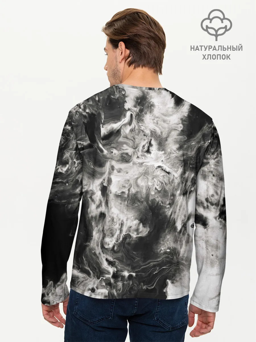 Мужской лонгслив базовый / Мрамор