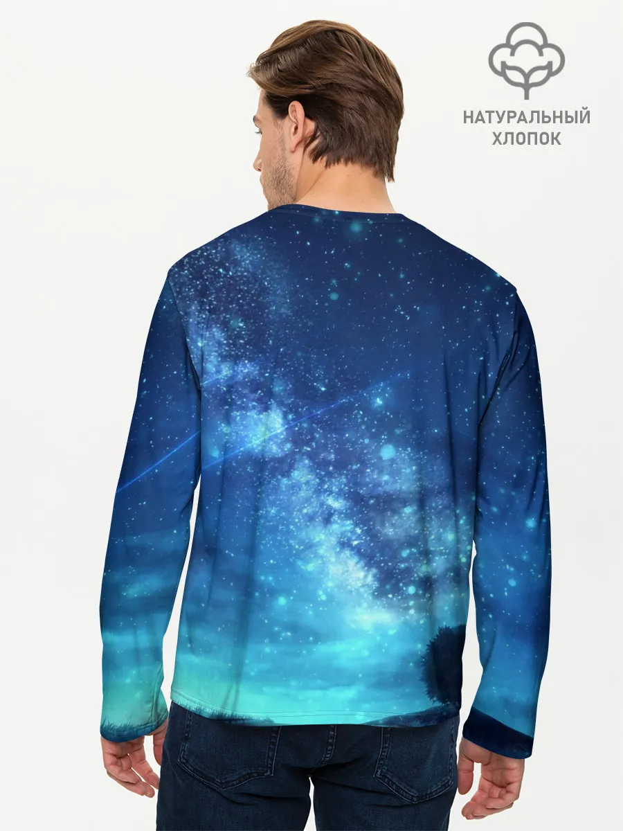 Мужской лонгслив базовый / Синяя Небо