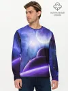 Мужской лонгслив базовый / Неоновый Космос