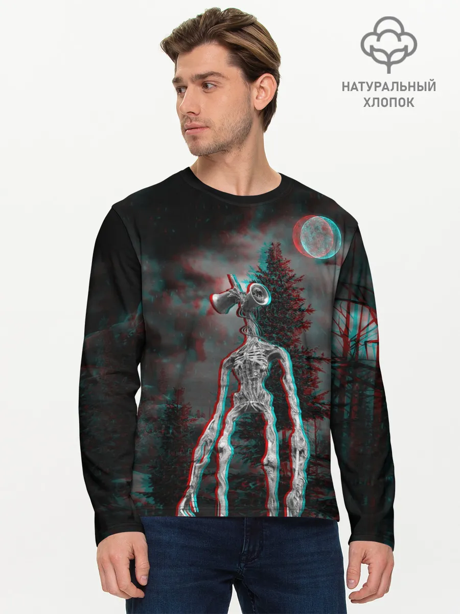 Мужской лонгслив базовый / Siren Head Horror