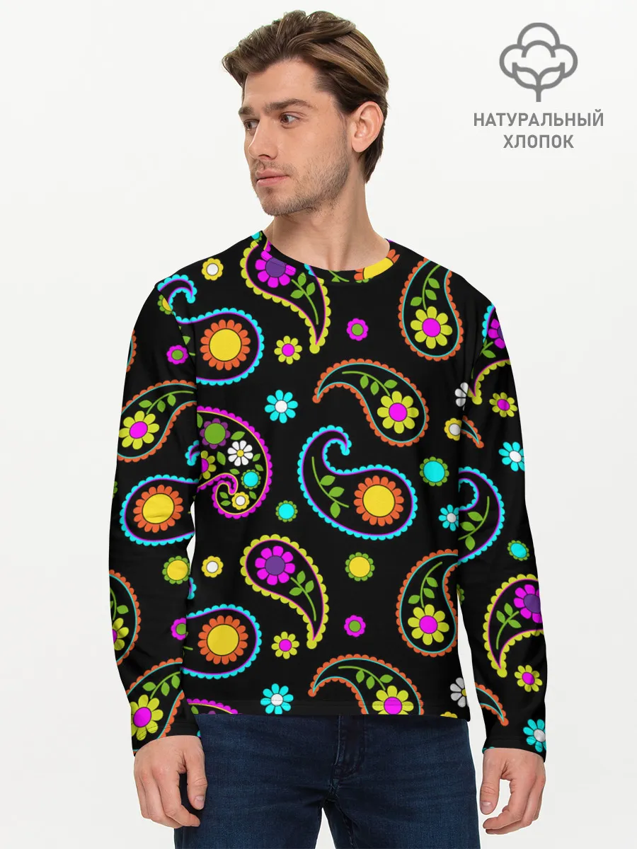 Мужской лонгслив базовый / ЦВЕТЫ